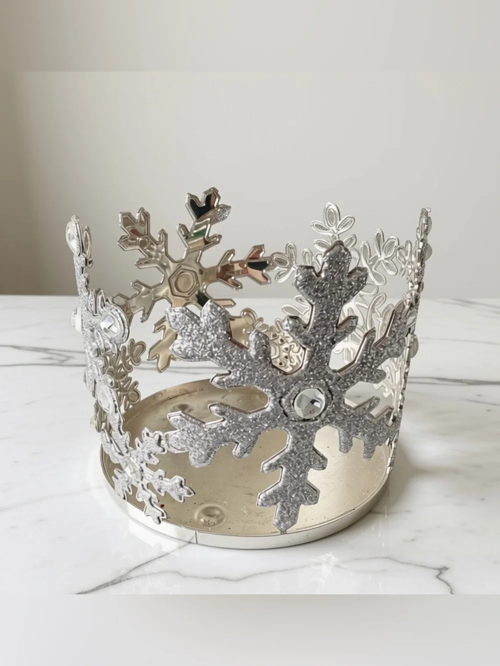 Bath & Body Works Silver Snowflake Candle Holder